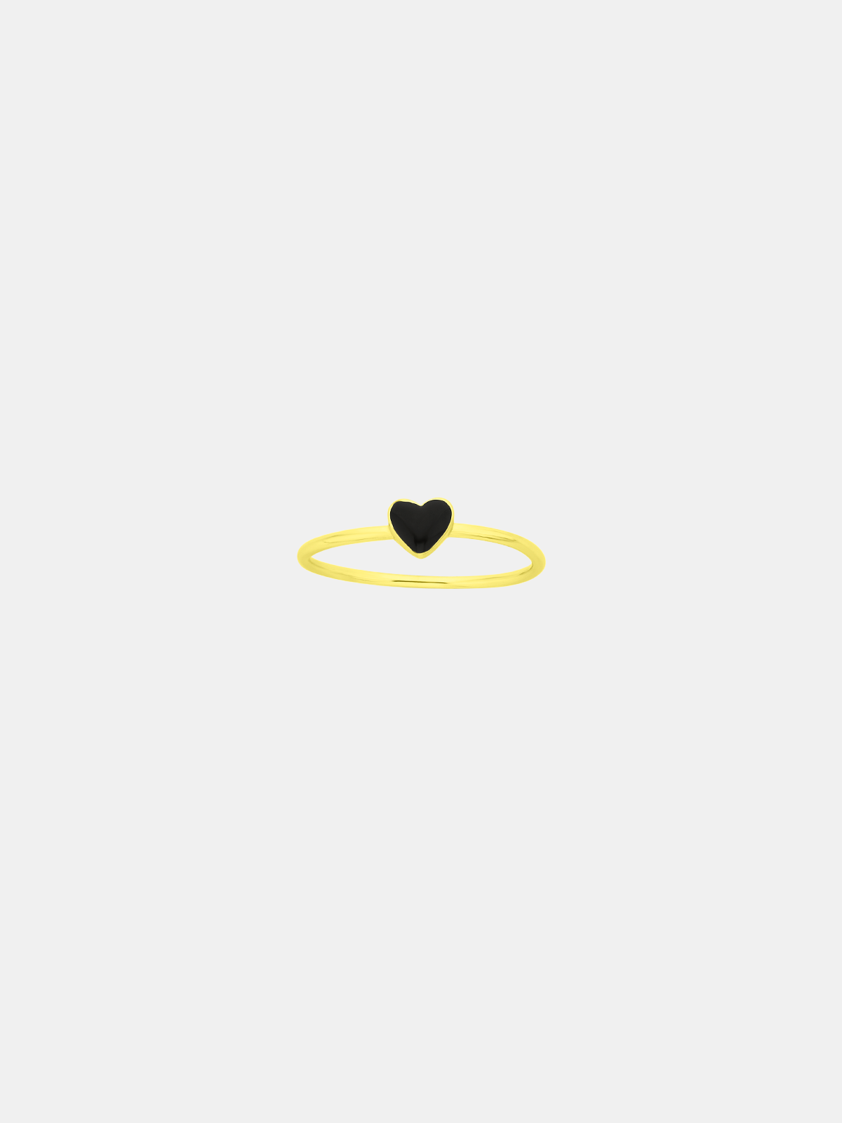 Ring with a black heart-shaped center on a white background