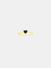 Ring with a black heart-shaped center on a white background