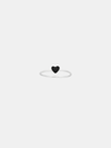 Black heart-shaped ring on a white background