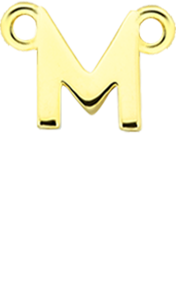Personalised Single Pendant - Gold / Letters - M