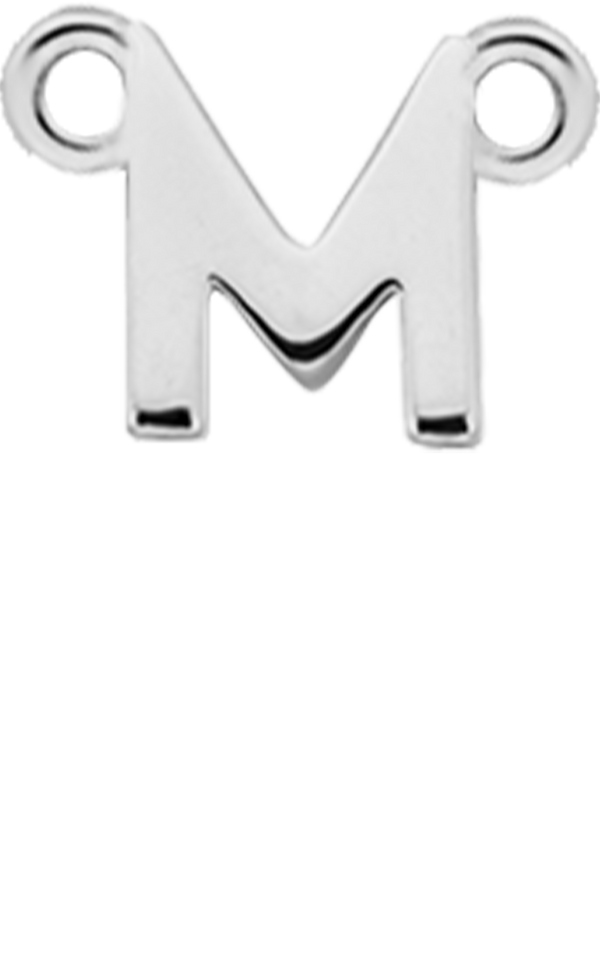 Personalised Single Pendant - Silver / Letters - M