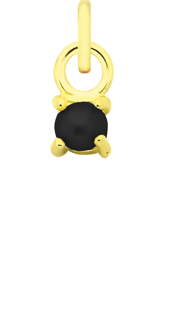 Charm Single Pendant - Gold / Icons - Mini Rock Black