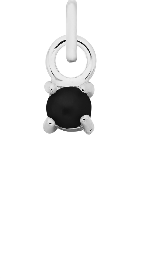 Charm Single Pendant - Silver / Icons - Mini Rock Black