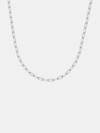 Silver chain necklace on a white background