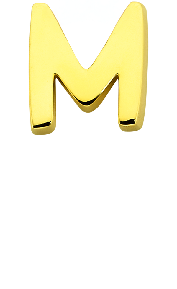 Personalised Single Pendant - Solid Gold / Letters - M