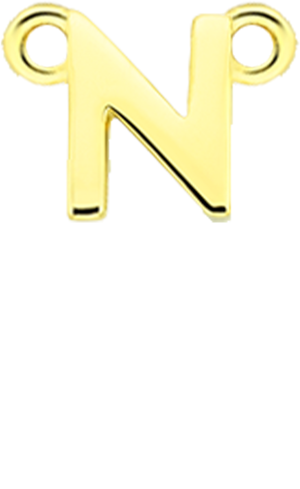 Personalised Single Pendant - Gold / Letters - N