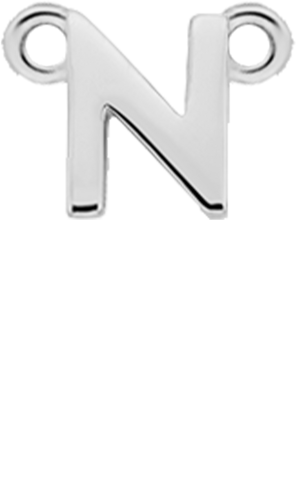 Personalised Single Pendant - Silver / Letters - N