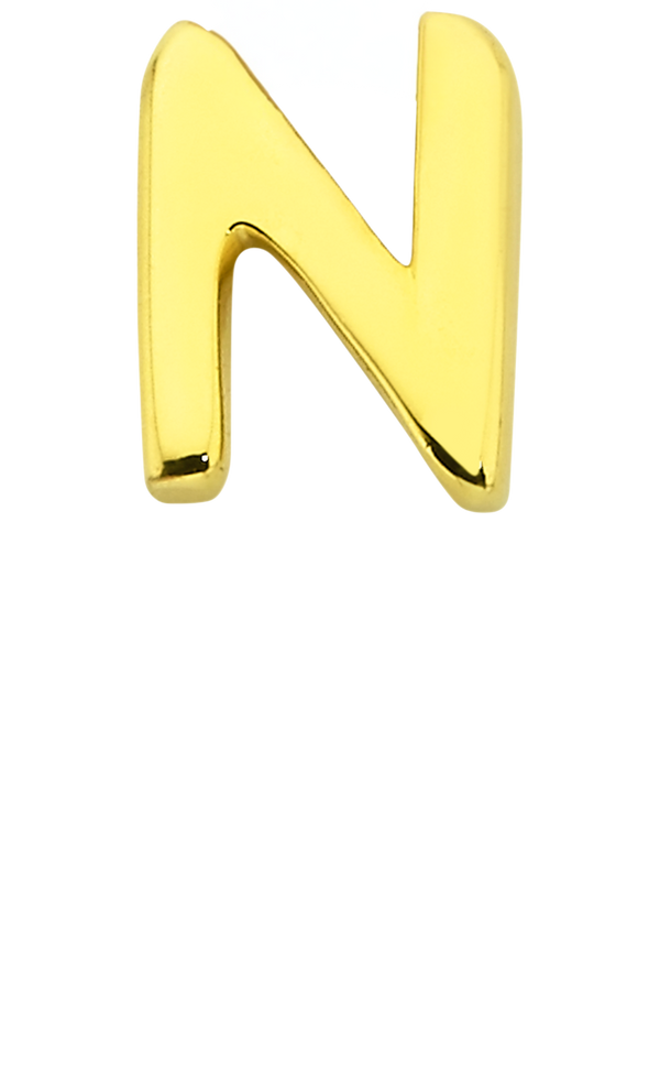Personalised Single Pendant - Solid Gold / Letters - N