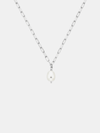 Necklace with a single pearl pendant on a light gray background
