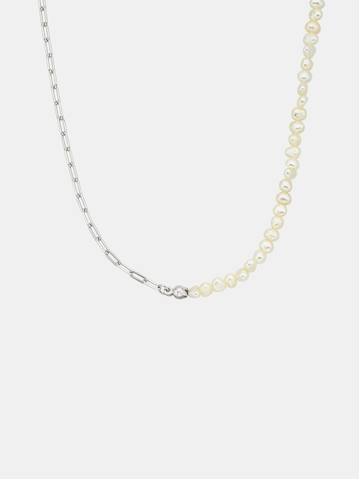 Pearl necklace on a white background