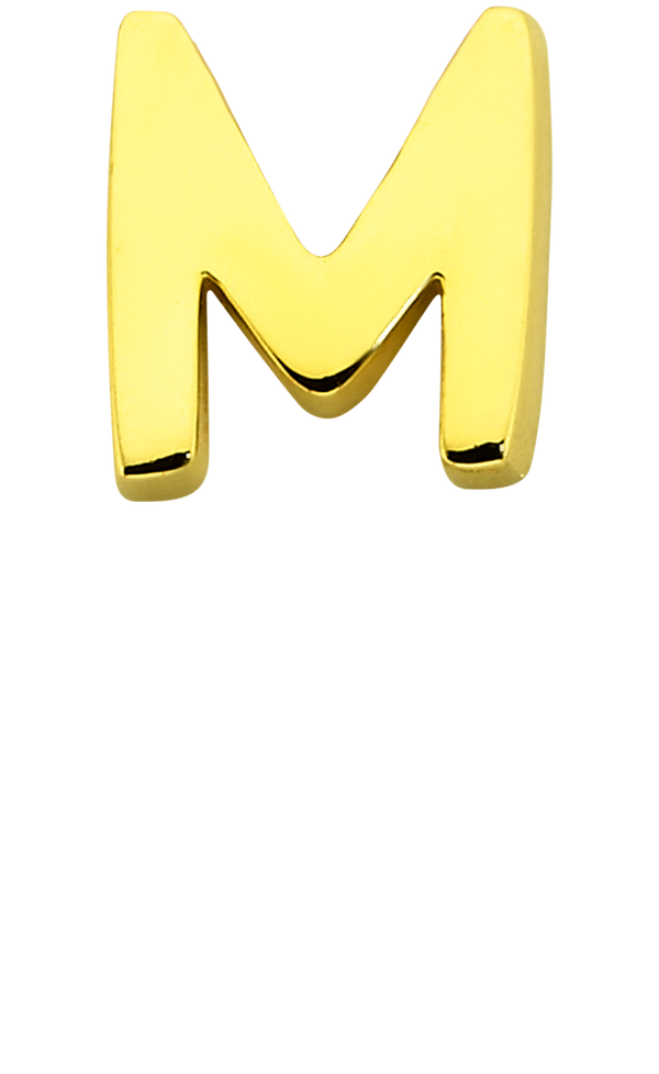 Personalised Single Pendant - Solid Gold / Letters - M