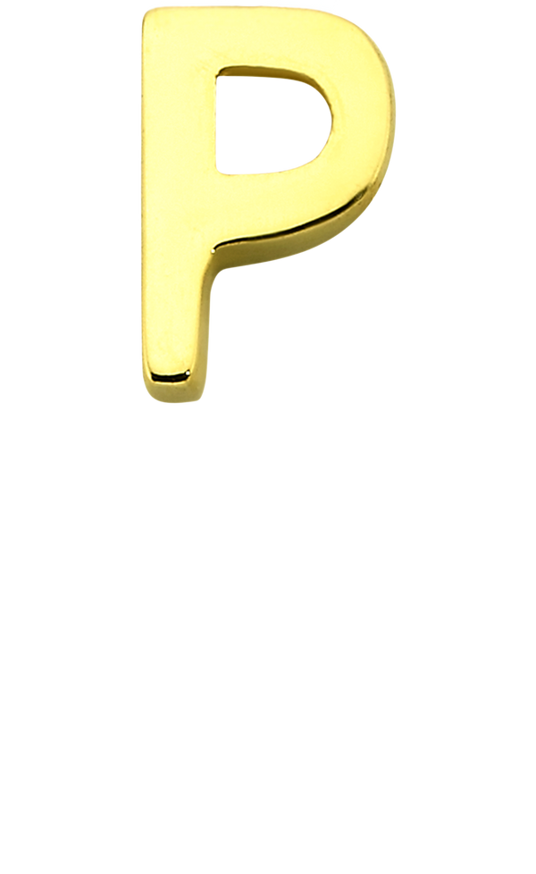 Personalised Single Pendant - Solid Gold / Letters - P