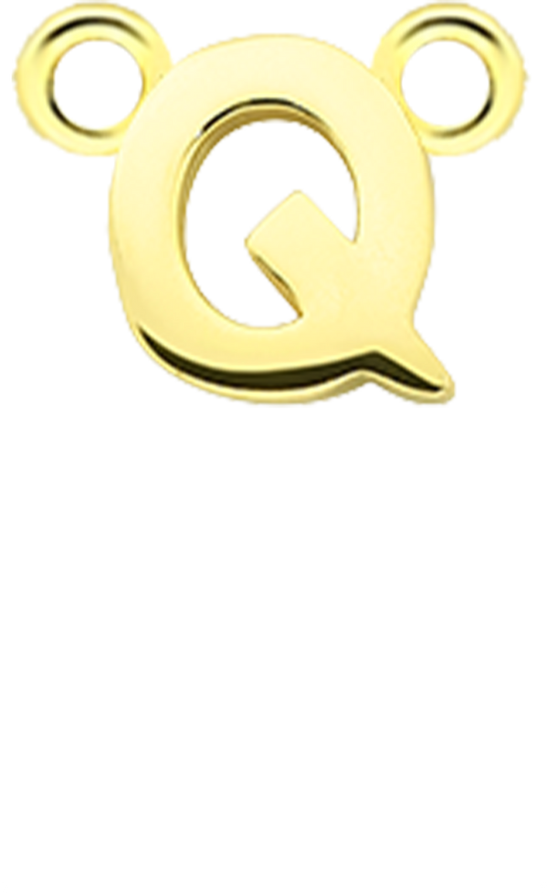 Personalised Single Pendant - Gold / Letters - Q