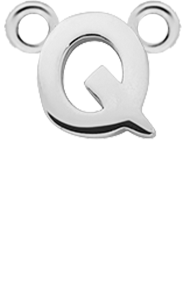 Personalised Single Pendant - Silver / Letters - Q