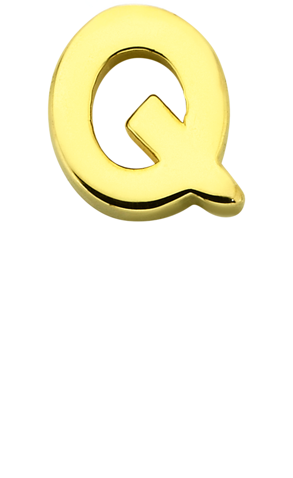Personalised Single Pendant - Solid Gold / Letters - Q