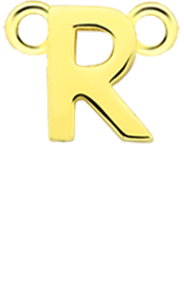 Personalised Single Pendant - Gold / Letters - R