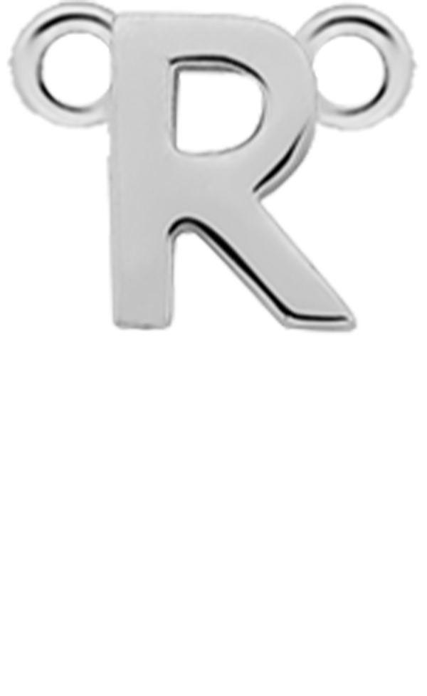 Personalised Single Pendant - Silver / Letters - R