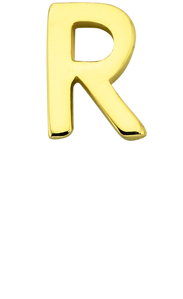Personalised Single Pendant - Solid Gold / Letters - R