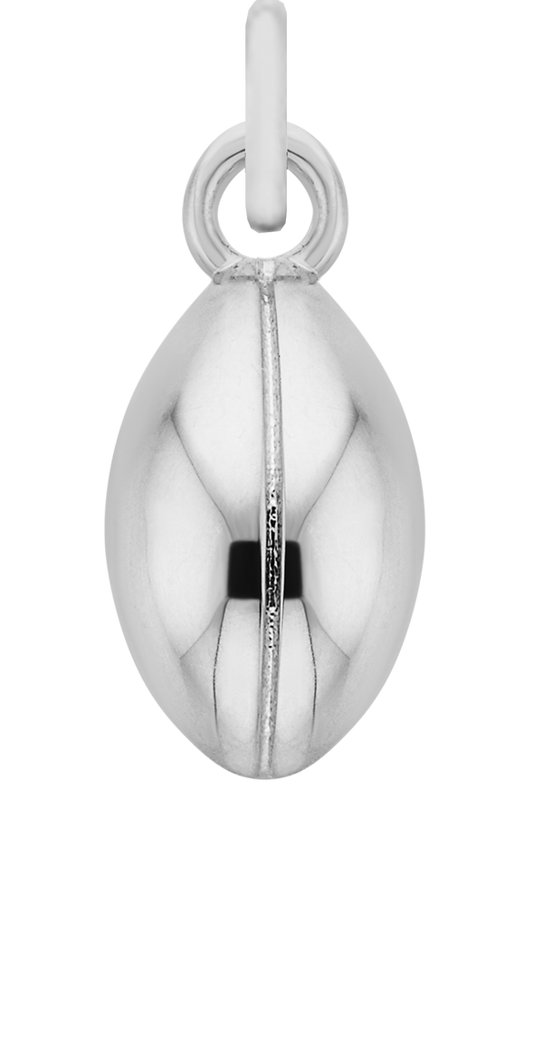 Charm Single Pendant - Silver / Sports - Rugby Ball