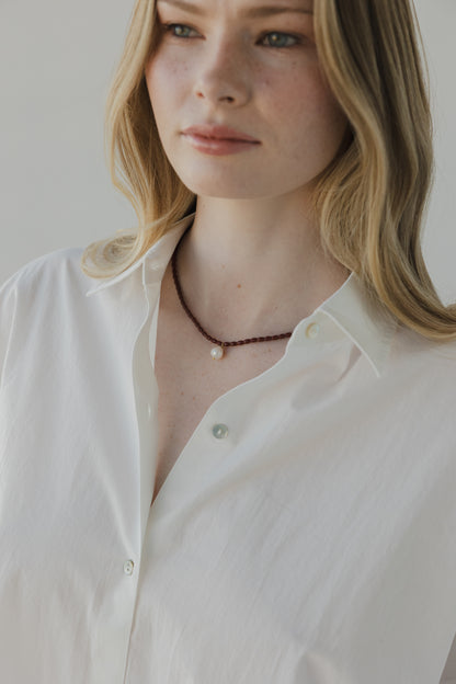 Enamel Necklace w. Pearl