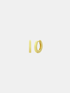 Two 2mm gold earrings on plain background
