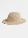 Beige straw hat on a white background