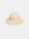 Beige straw hat on a white background