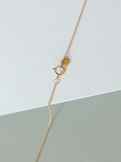 Gold clasp on a light gray background