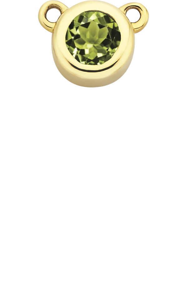 Personalised Single Pendant - Solid Gold / Birthstones - 9kt Solid Gold / August Peridot