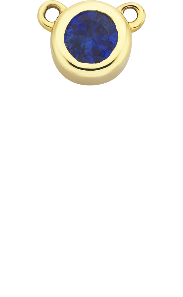 Personalised Single Pendant - Solid Gold / Birthstones - 9kt Solid Gold / September Sapphire