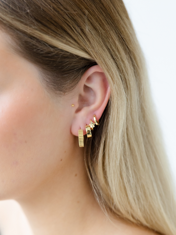 Lines Hoop Studs