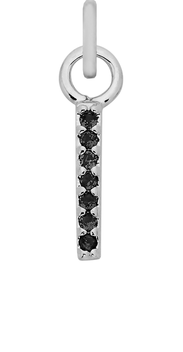 Charm Single Pendant - Silver / Icons - Sparkle Bar Black