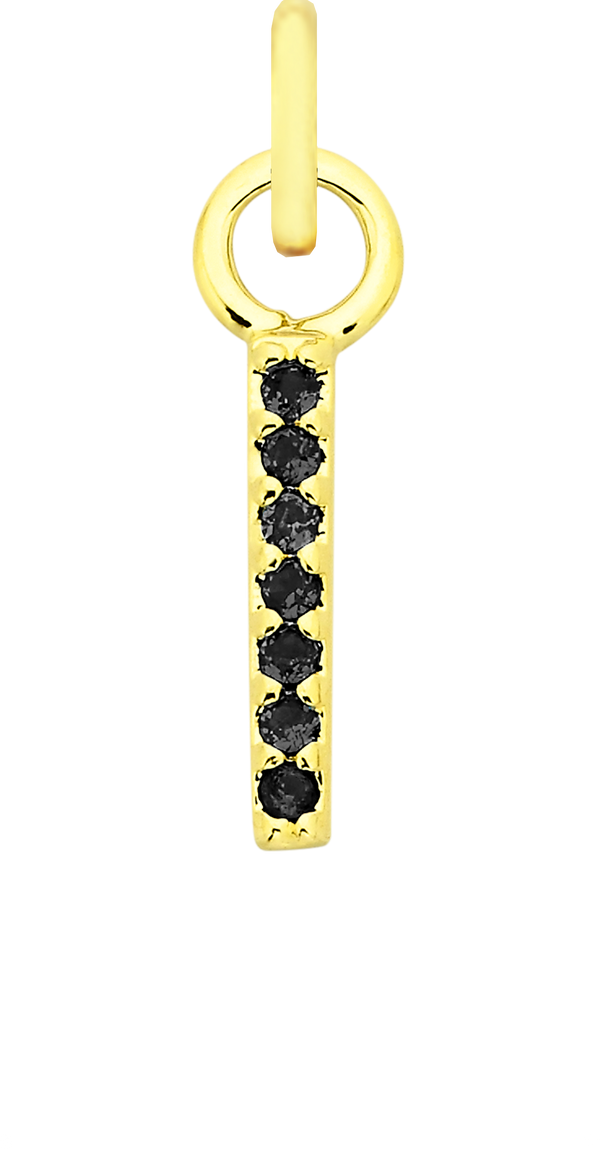 Charm Single Pendant - Gold / Icons - Sparkle Bar Black