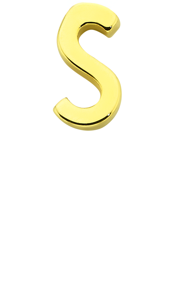 Personalised Single Pendant - Solid Gold / Letters - S