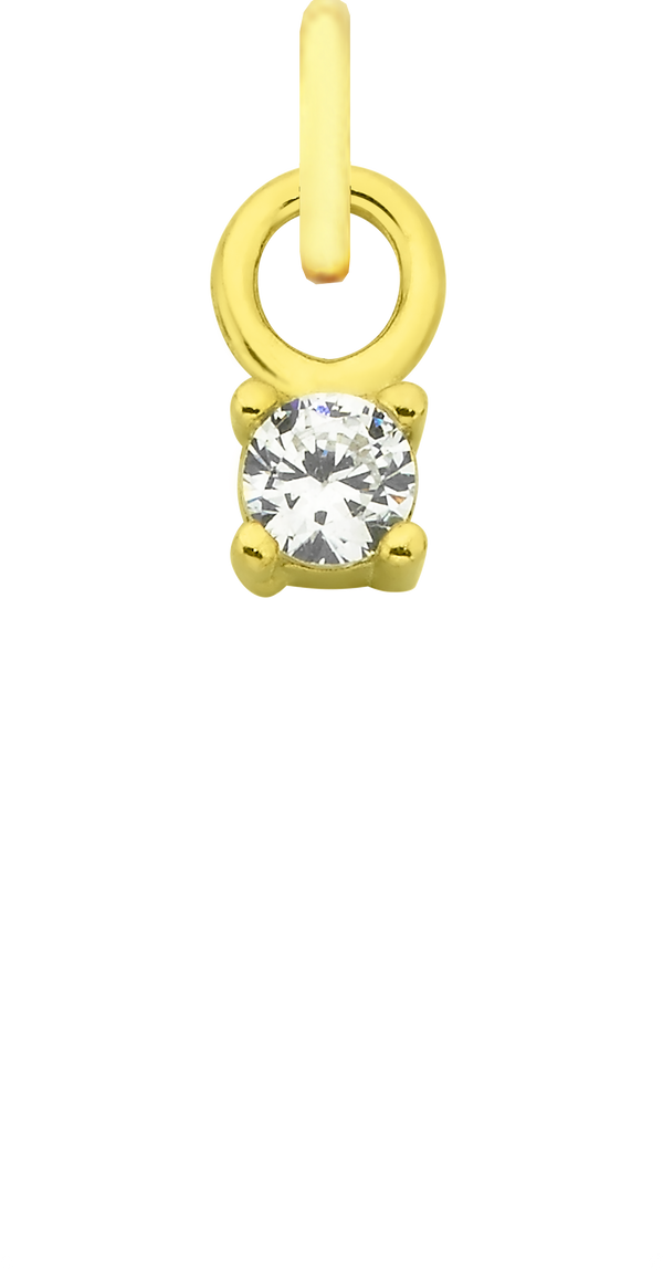 Charm Single Pendant - Gold / Icons - Mini Rock Clear