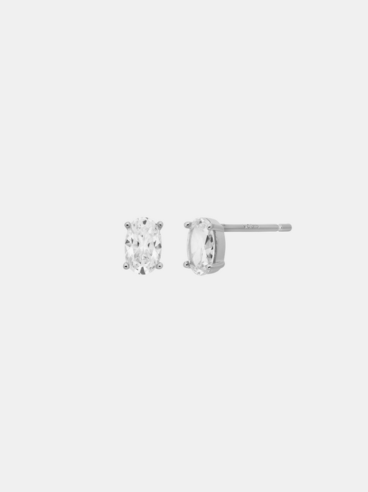 Solitaire Oval Studs