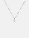 Silver necklace with a small sweetheart pendant on a light gray background