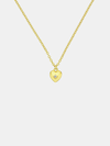 Gold heart-shaped pendant necklace on a light gray background