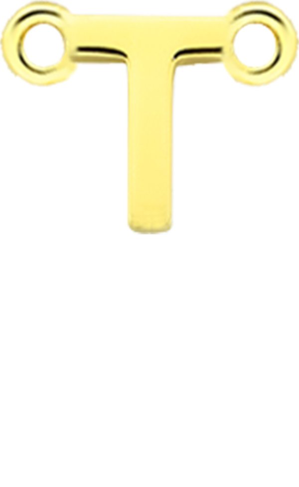 Personalised Single Pendant - Gold / Letters - T