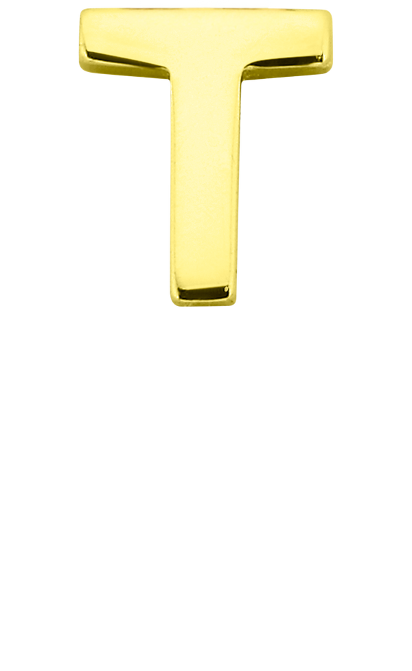Personalised Single Pendant - Solid Gold / Letters - T