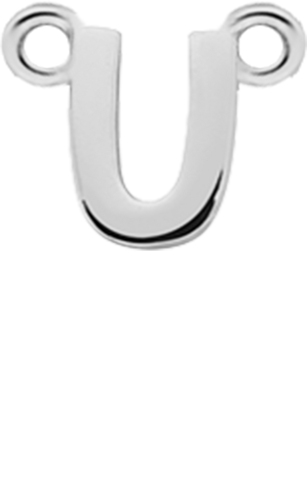 Personalised Single Pendant - Silver / Letters - U