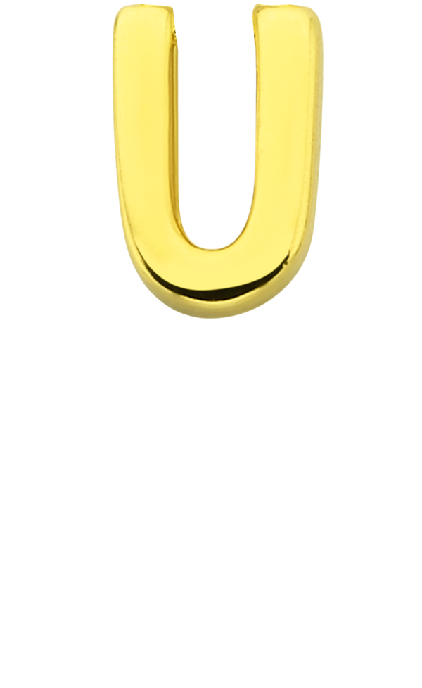 Personalised Single Pendant - Solid Gold / Letters - U