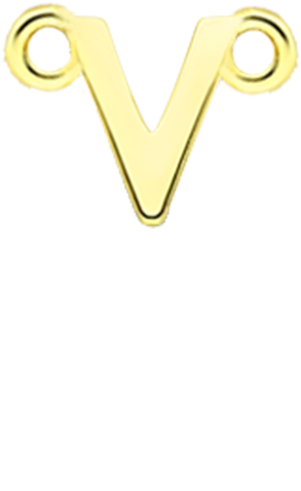 Personalised Single Pendant - Gold / Letters - V