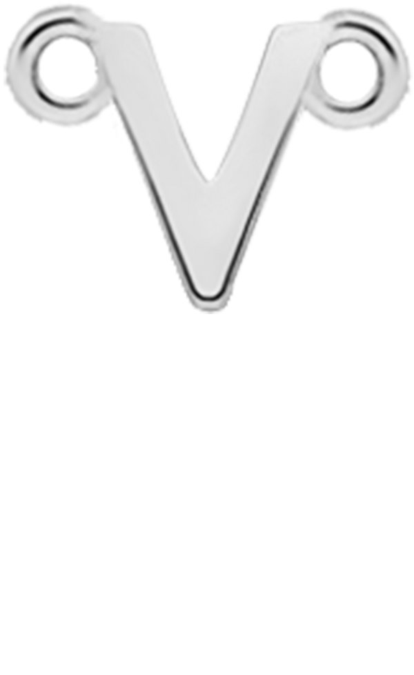 Personalised Single Pendant - Silver / Letters - V