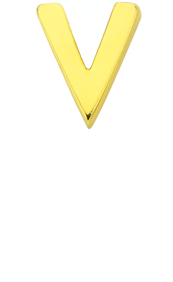 Personalised Single Pendant - Solid Gold / Letters - V