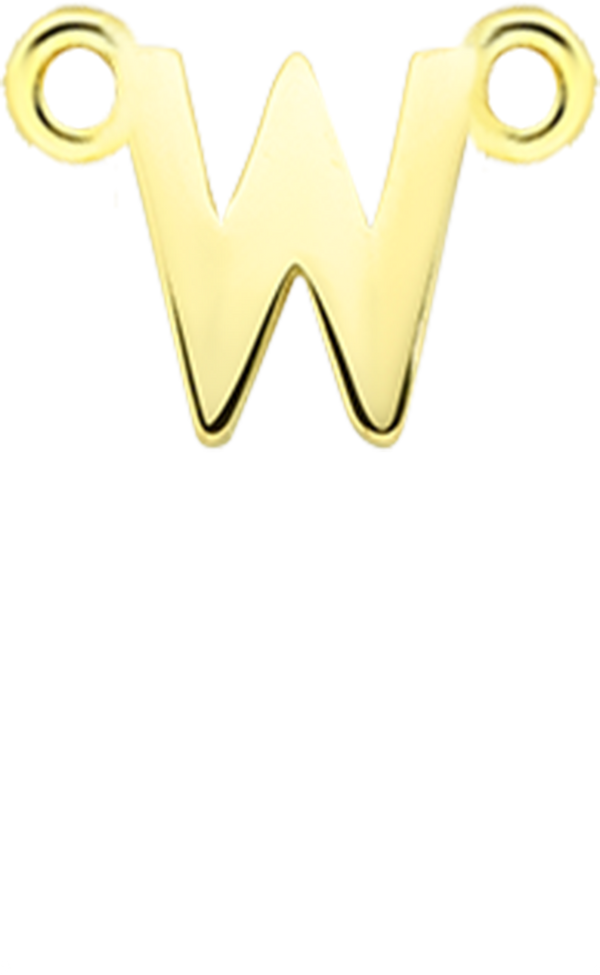 Personalised Single Pendant - Gold / Letters - W