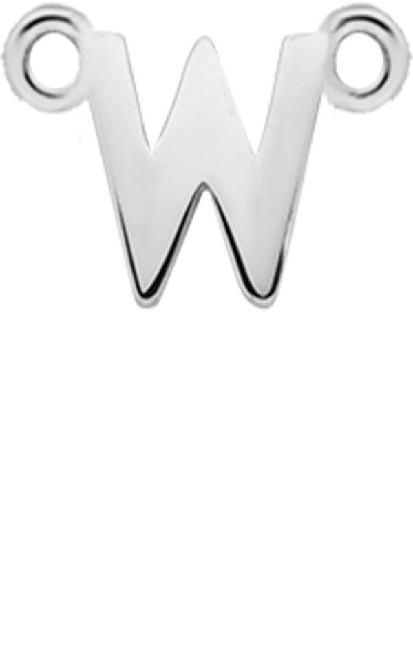 Personalised Single Pendant - Silver / Letters - W