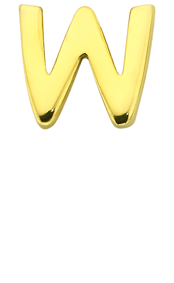 Personalised Single Pendant - Solid Gold / Letters - W