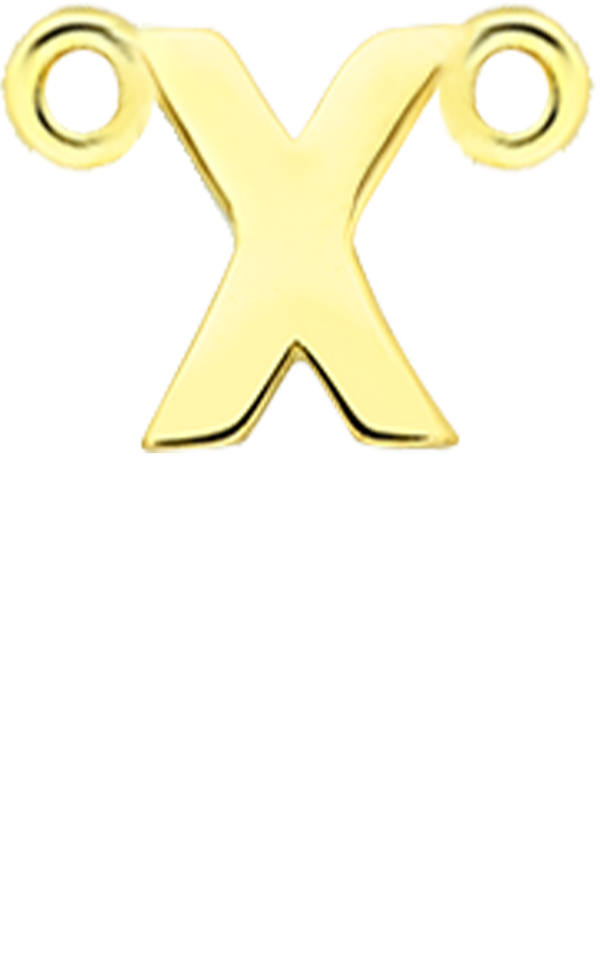 Personalised Single Pendant - Gold / Letters - X