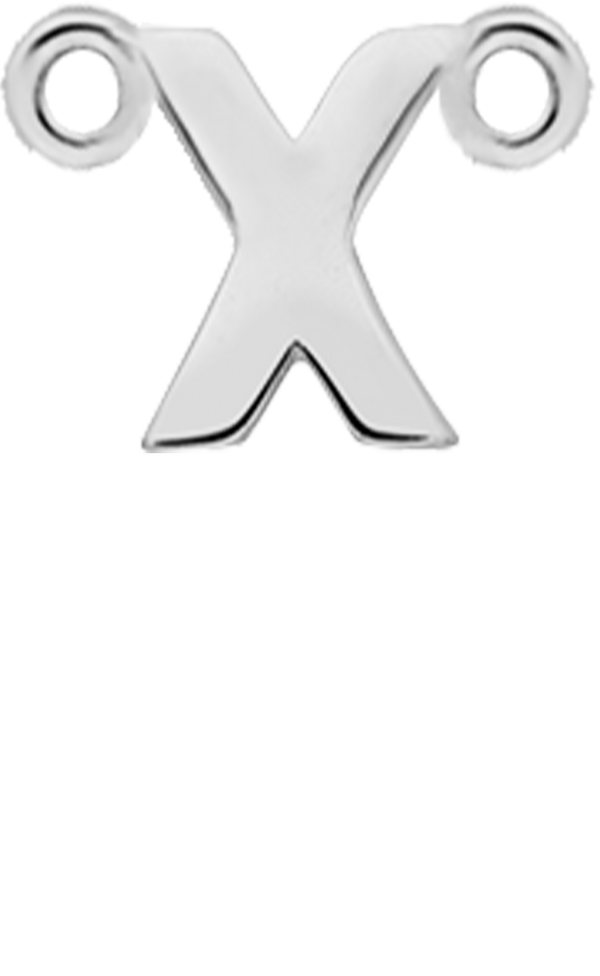 Personalised Single Pendant - Silver / Letters - X